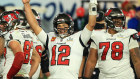 The main man: Tampa Bay quarterback Tom Brady celebrates winning his seventh Super Bowl.