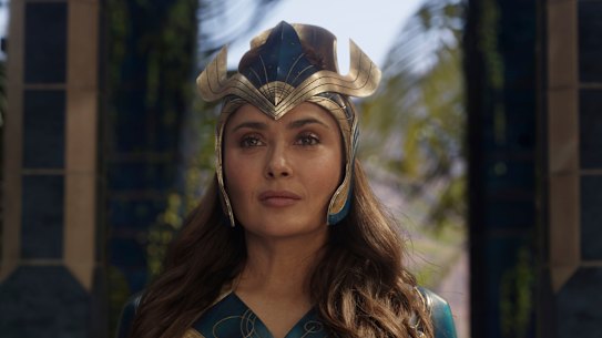 Ajak (Salma Hayek) in Eternals.