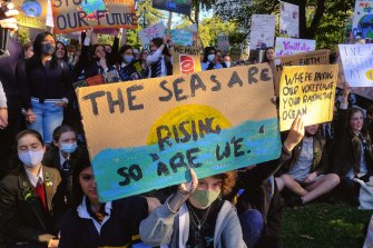 The Climate Strike in Melbourne’s Treasury Gardens on May 21.