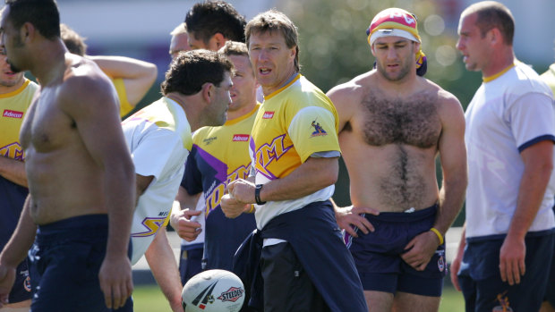Craig Bellamy and the Storm at a training session in 2005.