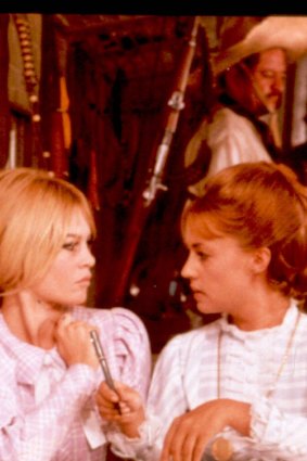 Jeanne Moreau and Brigitte Bardot in <i>Viva Maria!</i>.
