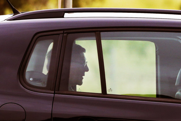 George Pell leaves HM Prison Barwon in Geelong on Tuesday.