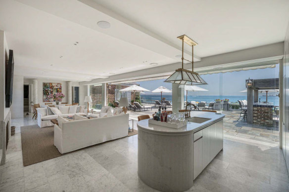 The beachfront home is in a sought-after position.