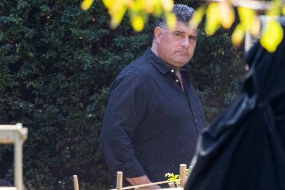 Charles Pellegrino during a police raid in March.