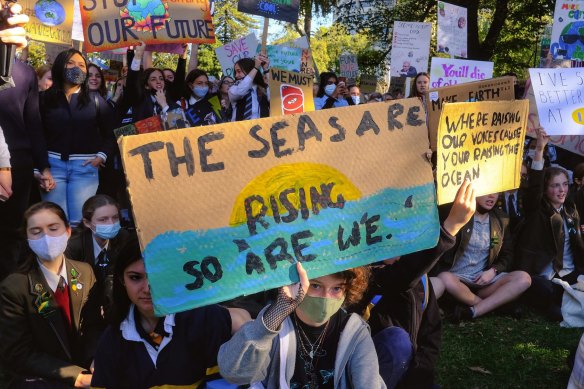 The Climate Strike in Melbourne’s Treasury Gardens on May 21.