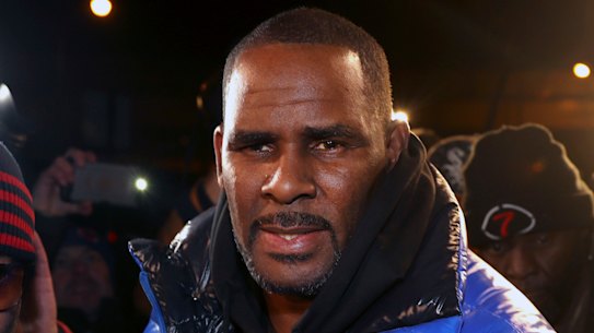 R. Kelly at a Chicago police station on February 22. 