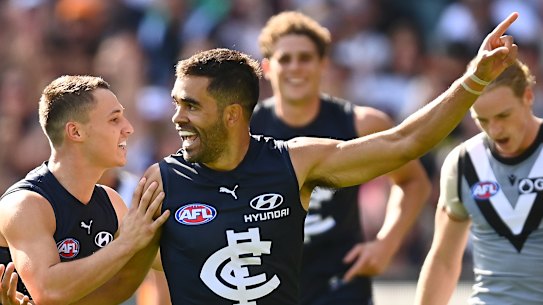 Jack Martin after booting a goal.