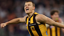 Simply pumped: Hawthorn’s Jack Ginnivan.
