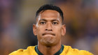 Israel Folau of the Wallabies looks on during the First Test between Australia and Ireland at Suncorp Stadium in Brisbane, Saturday, June 9, 2018.