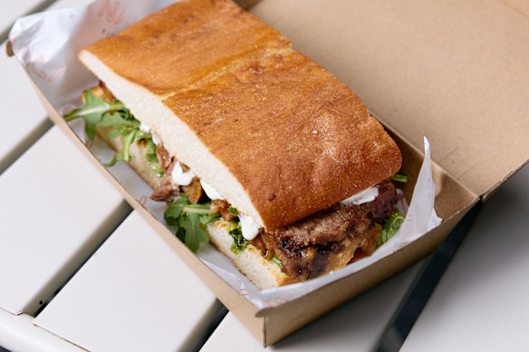 Nali Kitchen's fried brisket sandwich reminds you of the corner steakhouse beef singer of your youth.