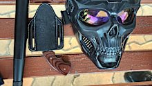 A mask was seized by police in a crime crackdown on the Sydney transport network.