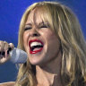 Kylie Minogue performs at the BRIT Awards earlier this month in London.