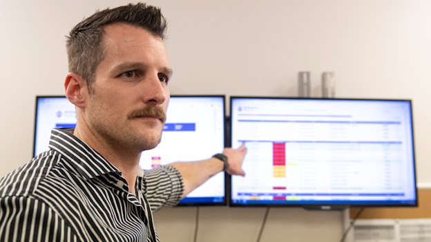‘A big mismatch’: Sam Strass, manager of access and patient flow, in his office at the Royal Melbourne Hospital in Parkville.