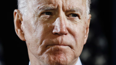 Democratic presidential candidate former Vice President Joe Biden speaks about the coronavirus in Delaware.