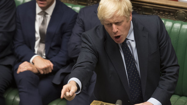 Britain's Prime Minister Boris Johnson speaks in the House of Commons.