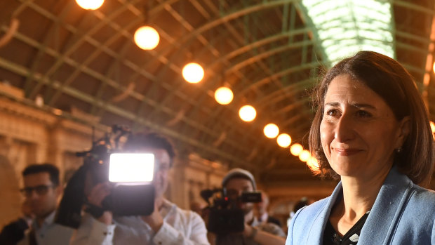 Premier Gladys Berejiklian chose Central Station as the venue for her announcement of a fast rail network.