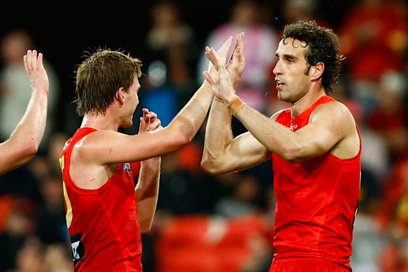 Ben King celebrates a goal.