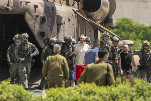 Andrey Kozlov (left) and Almog Meir Jan were among four hostages rescued by Israeli forces.