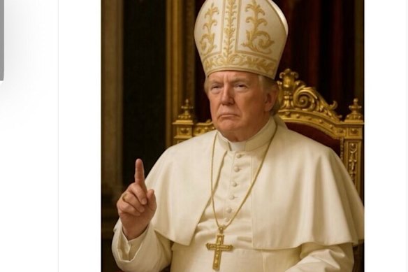 Donald Trump shared on social media what appeared to be an artificial intelligence-generated photo of himself wearing the traditional vestments of the Pope.
