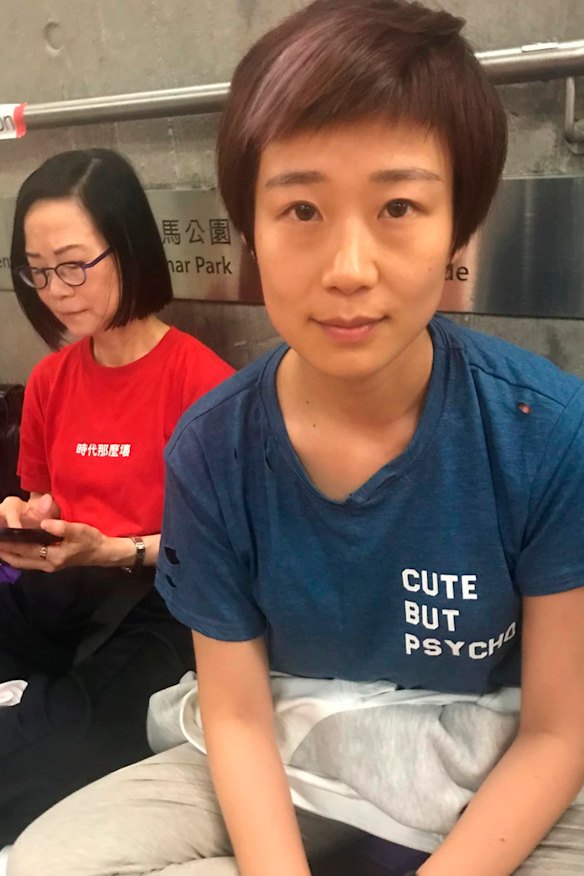 Sociology professor Minnie Li (right) and her friends began a hunger strike that she said would last 103 hours to symbolise the 1.03 million people who marched in Hong Kong on Sunday but were ignored.