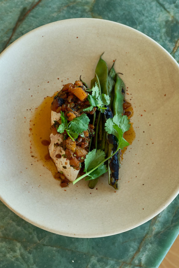 The menu matches the coastal vibe.