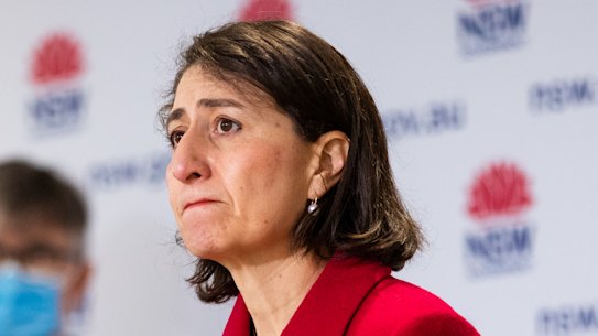 Premier Gladys Berejiklian providing an update on COVID-19 on Sunday.