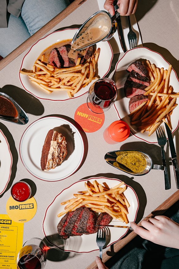 Diners can use their coasters to indicate when they've had their fill of frites at No Biggie.