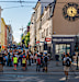 People enjoying the summer at central station street in Oslo, Norway