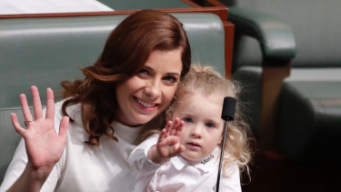 Labor MP Anika Wells – pictured with daughter Celeste – holds Labor’s most marginal Queensland seat, Lilley.