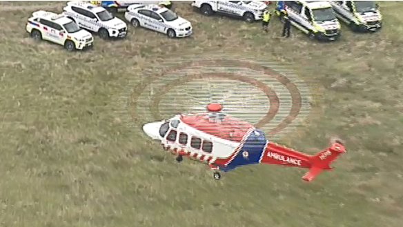 Air Ambulance and other emergency services on scene on Wednesday.