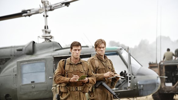 Sgt Bob Buick (Luke Bracey) and Warrant Officer Jack Kirby (Alexander England) in Danger Close: The Battle of Long Tan. 