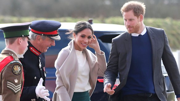 Prince Harry and Meghan Markle in Northern Ireland last week. Sadly, no clues there.