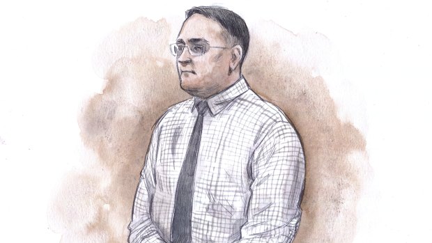 A sketch of Bradley Edwards, drawn during his sentencing on December 23, 2020.