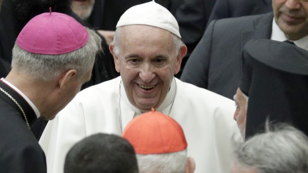 Pope Francis, pictured at the Vatican at the weekend, has said the Catholic Church can never condone abortion. 