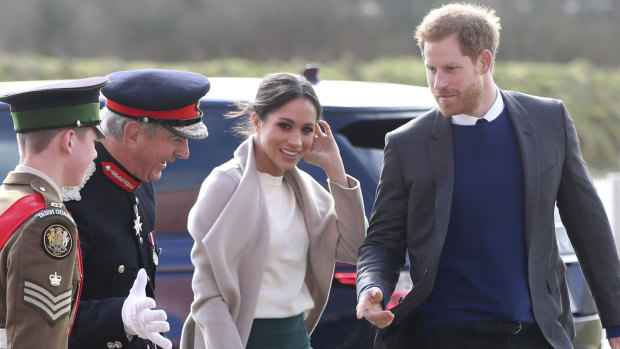 Prince Harry and Meghan Markle in Northern Ireland last week. Sadly, no clues there.