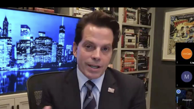 Anthony Scaramucci talks to London-based consultancy Portland via video link ahead of the US 2020 election which he predicts and hopes Donald Trump will lose.