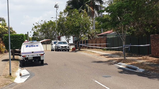 The crime scene on Sunray Street in Sunnybank Hills. 