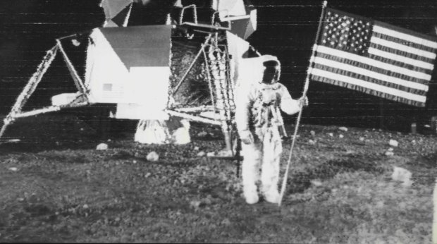 Neil Armstrong walks on the moon on July 20, 1969.