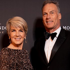 Julie Bishop and David Panton at last week's Moet function at Sydney Town Hall.