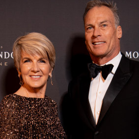 Julie Bishop and David Panton at last week's Moet function at Sydney Town Hall.