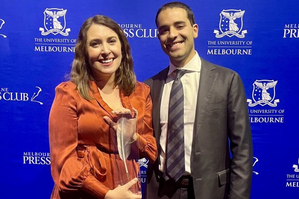 Scoop of the year went to The Age’s political reporters Annika Smethurst and Paul Sakkal for their Victorian Liberals donor scandal report.