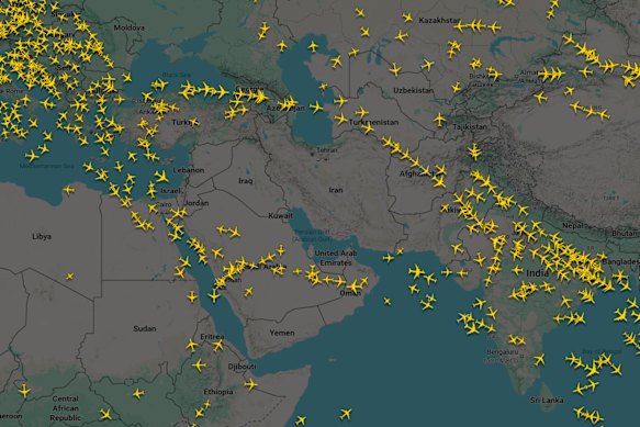 Airspace across parts of the Middle East closed on Monday morning.