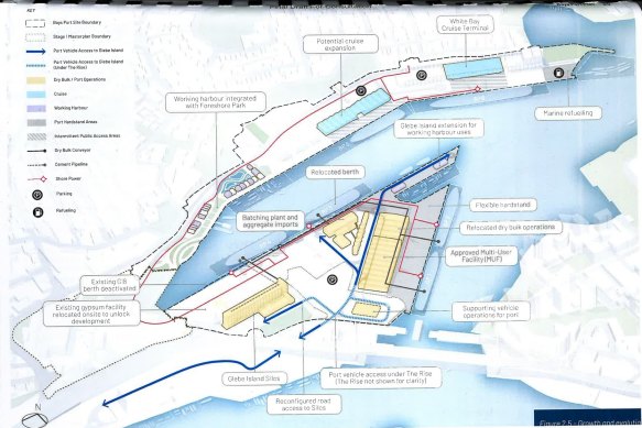 An excerpt from the Port Authority of NSW’s plan for the Bays Port, marked “final draft for consultation”.