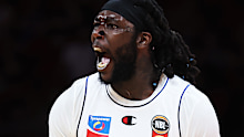 Montrezl Harrell of the 36ers celebrates