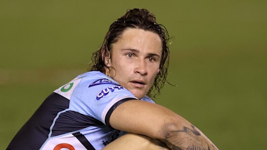 Sharks halfback Nicho Hynes.