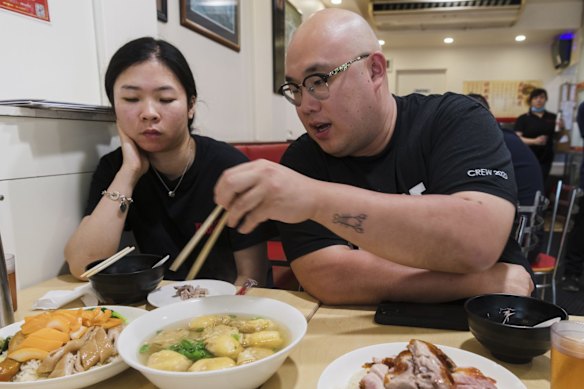 Young with long-term partner, chef Grace Chen, in Eastwood.