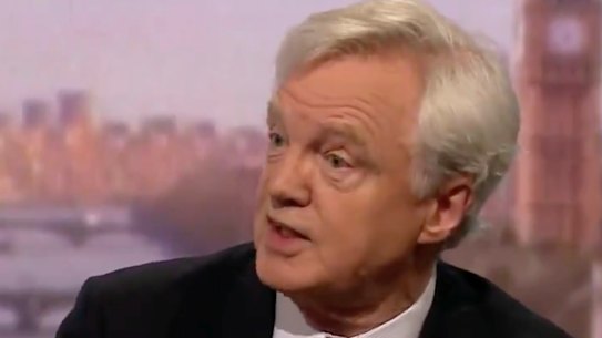 Former Brexit Secretary David Davis appears on the BBC's Andrew Marr Show.