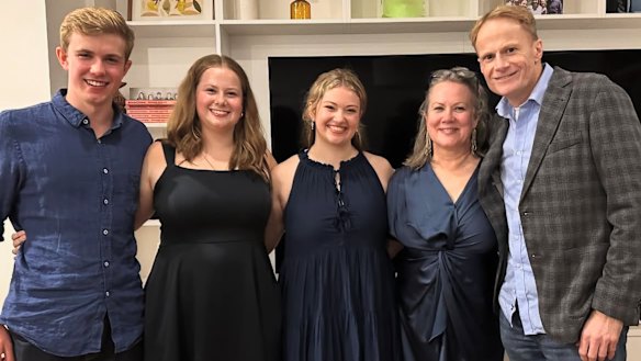 Richard Scolyer with his wife Katie and children Matthew, Lucy and Emily.