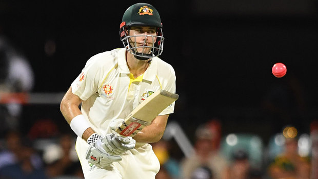 Eyes on the pink ball: Kurtis Patterson during Australia's day/night Test against Sri Lanka.