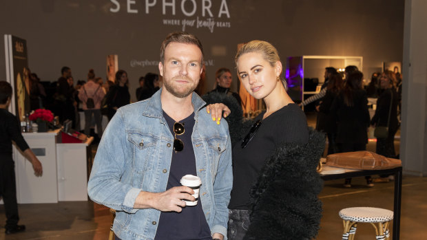 Jesinta Franklin and Michael Brown at the Sephora Australia bi-annual Exclusive Brands Showcase  in Alexandria on Tuesday.